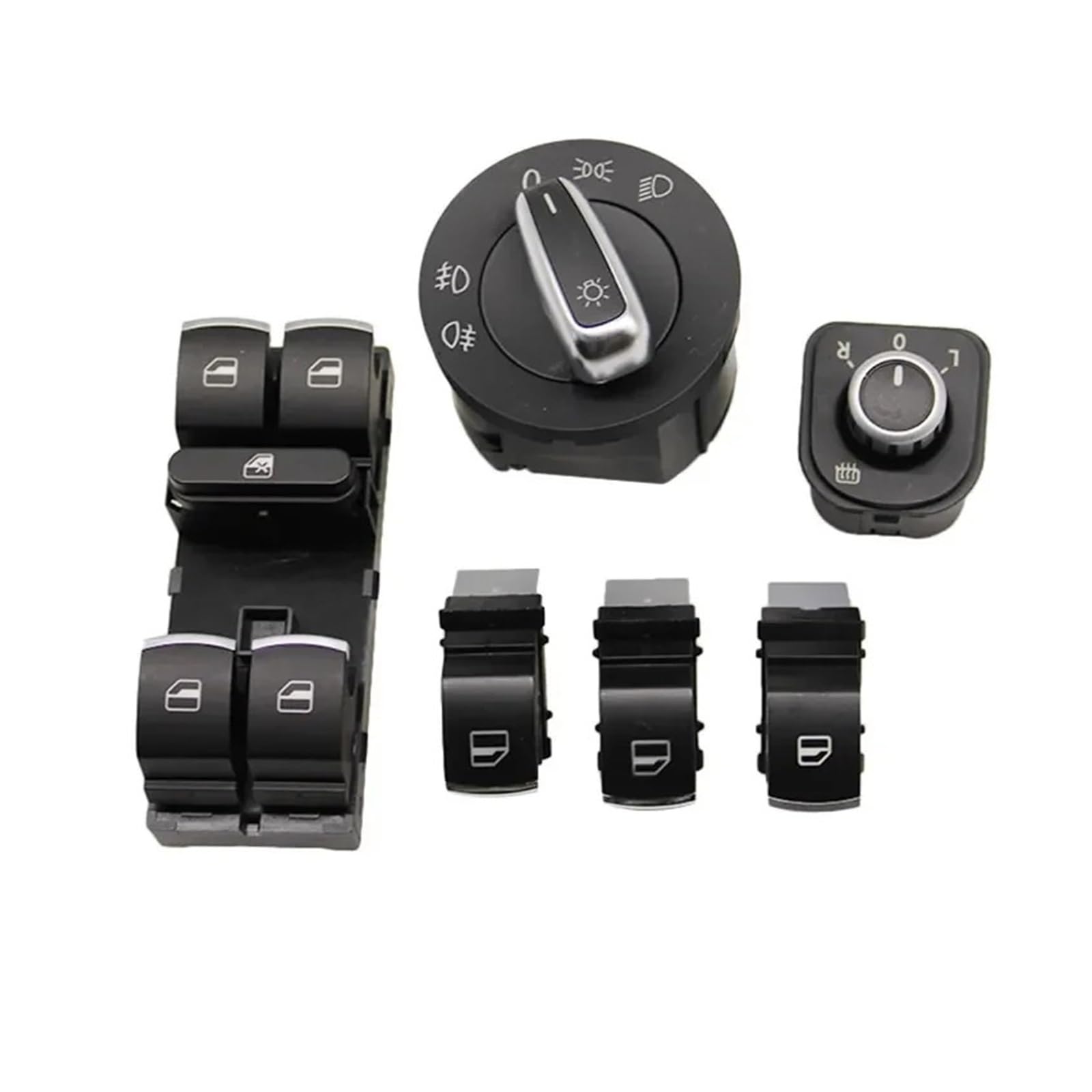 Finestra Faro Interruttore Per VW Per Golf 5 6 GTI Mk5 Mk6 Per Jetta Per Passat B6 5ND941431A 5ND959857 5ND959565B 5ND959855 Pulsante Commutazione Specchietto Retrovisore(A Set)