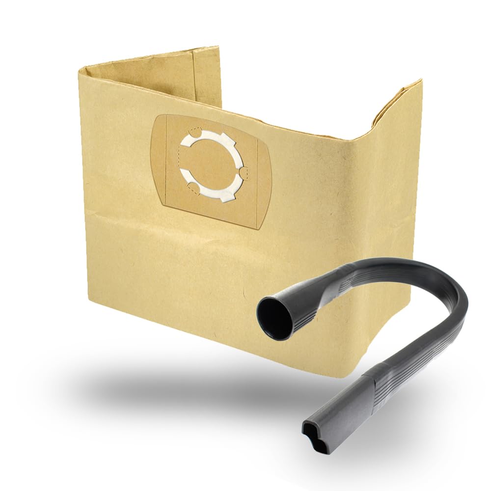 Sacchetti Aspirapolvere MisterVac 10 Pezzi + Bocchetta Flessibile 64cm Per Kärcher SE 4002 - Compatibili