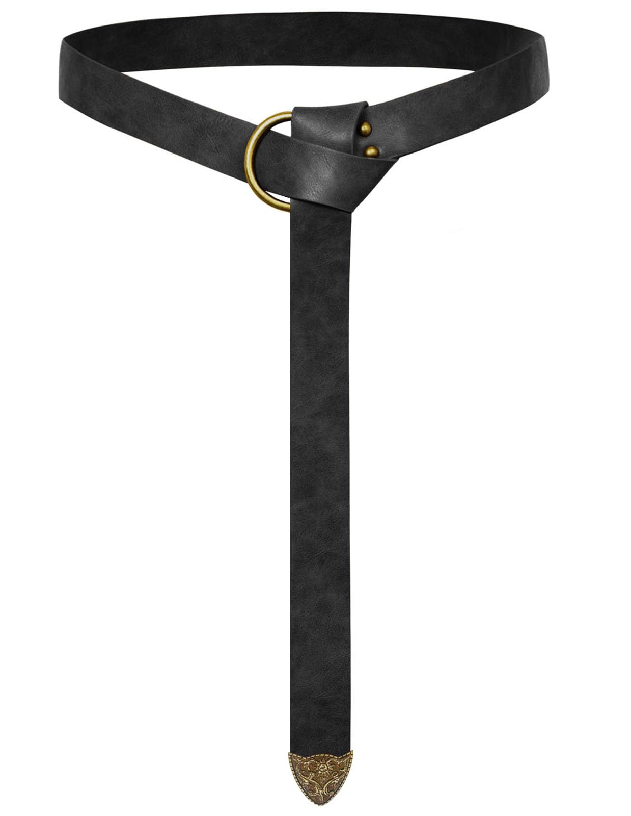 Scarlet Darkness Medieval Viking Leather Belt Renaissance Costume Belt Black