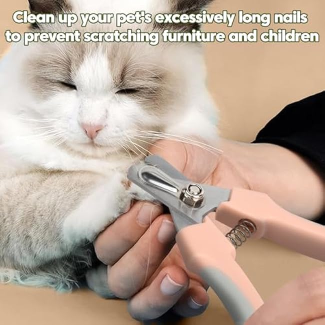 Self-Cleaning Cat Brush with Cat Nail Clipper 2-Pieces Set, Daily Cleaning Grooming Kit for Small and Medium-sized Dogs and Cats, Designed to Remove Shedding Fur and Trim Sharp Claws of Your Pets-fJZrLDSJ