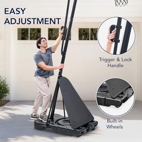 Image of Best Choice Products Adjustable Regulation Basketball Hoop, Portable Goal w /Shatterproof Backboard, Ball Return, Base Gel