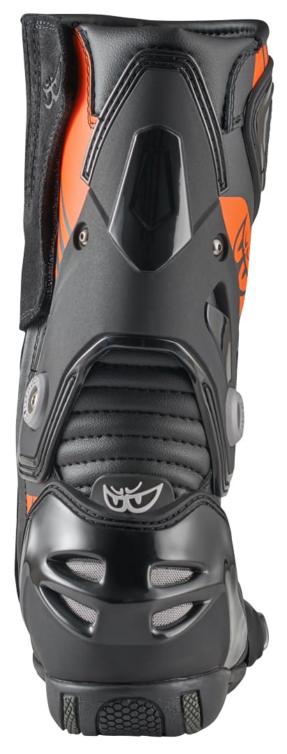 Berik Shaft 3.0 Motorradstiefel, schwarz/orange, 44 | Leder