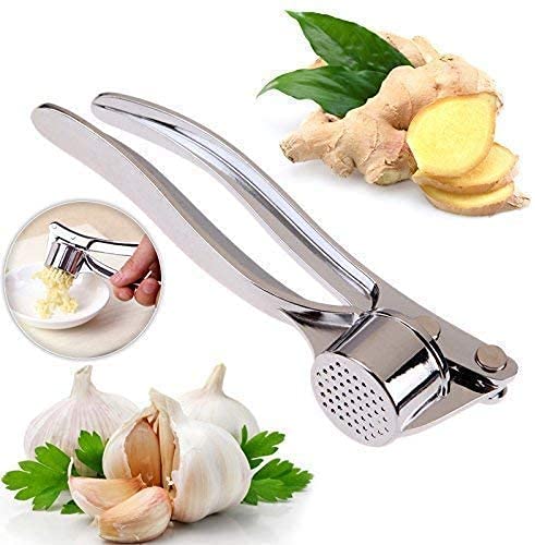 Step Shoes Stainless Steel Multi-Function Manual Garlic Crusher Presser Portable Ginger Press Mincer Grinding Squeeze Slicer Chopper Cutter for Kitchen