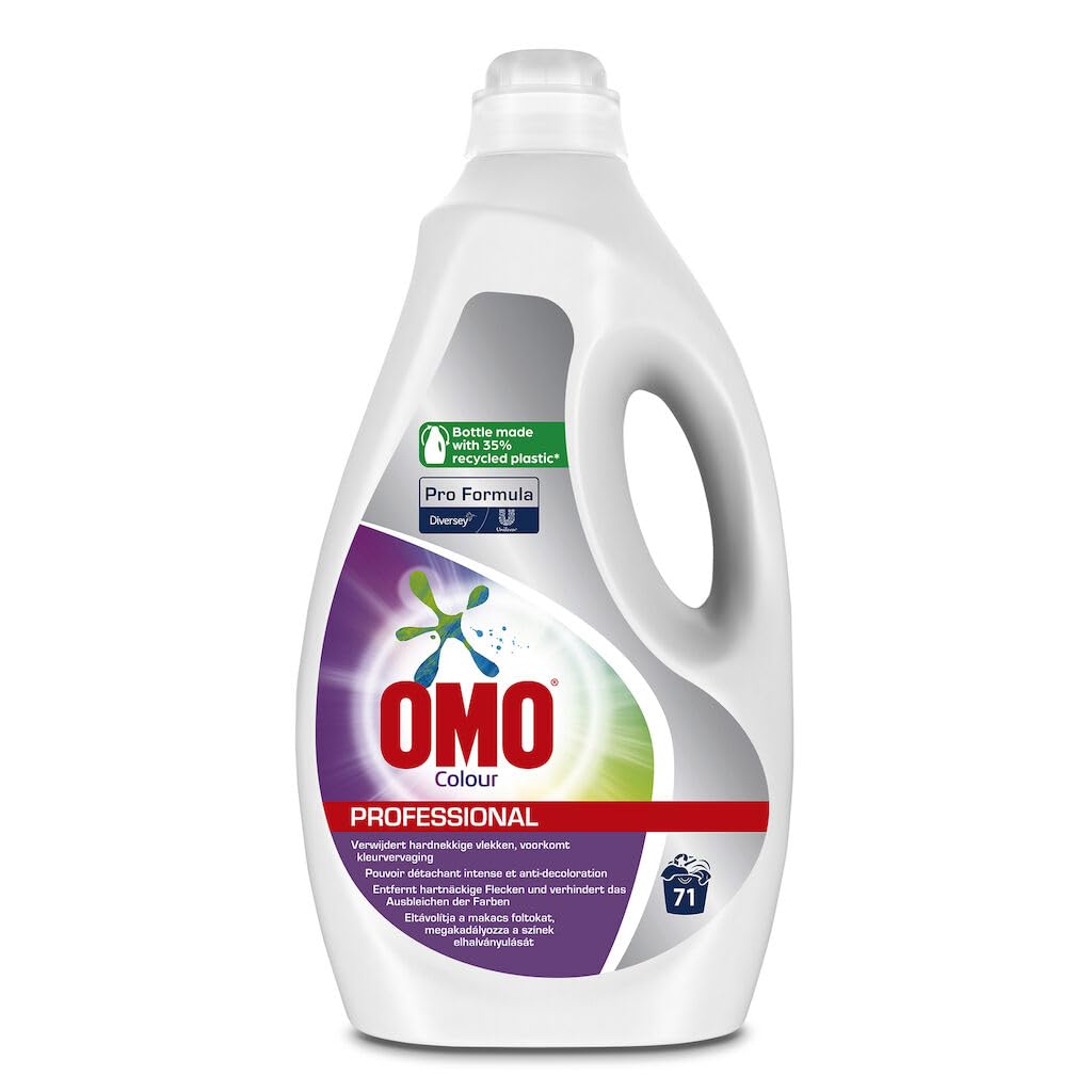 Omo Professional Color Waschmittel Flüssig - Hochwirksam gegen hartnäckige Flecken, Universelles Flüssigwaschmittel für Buntwäsche, 2 x 5L