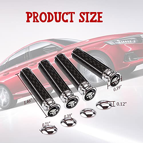 HAOBO 4PCS Car Door Lock Knobs, Carbon Fiber Door Lock Bolt Pin Cover, Auto Inner Door Lock Pull Pin Cap Universal Car Interior Accessories Replacement for Most Car SUV Truck Door Lock Pull Knob
