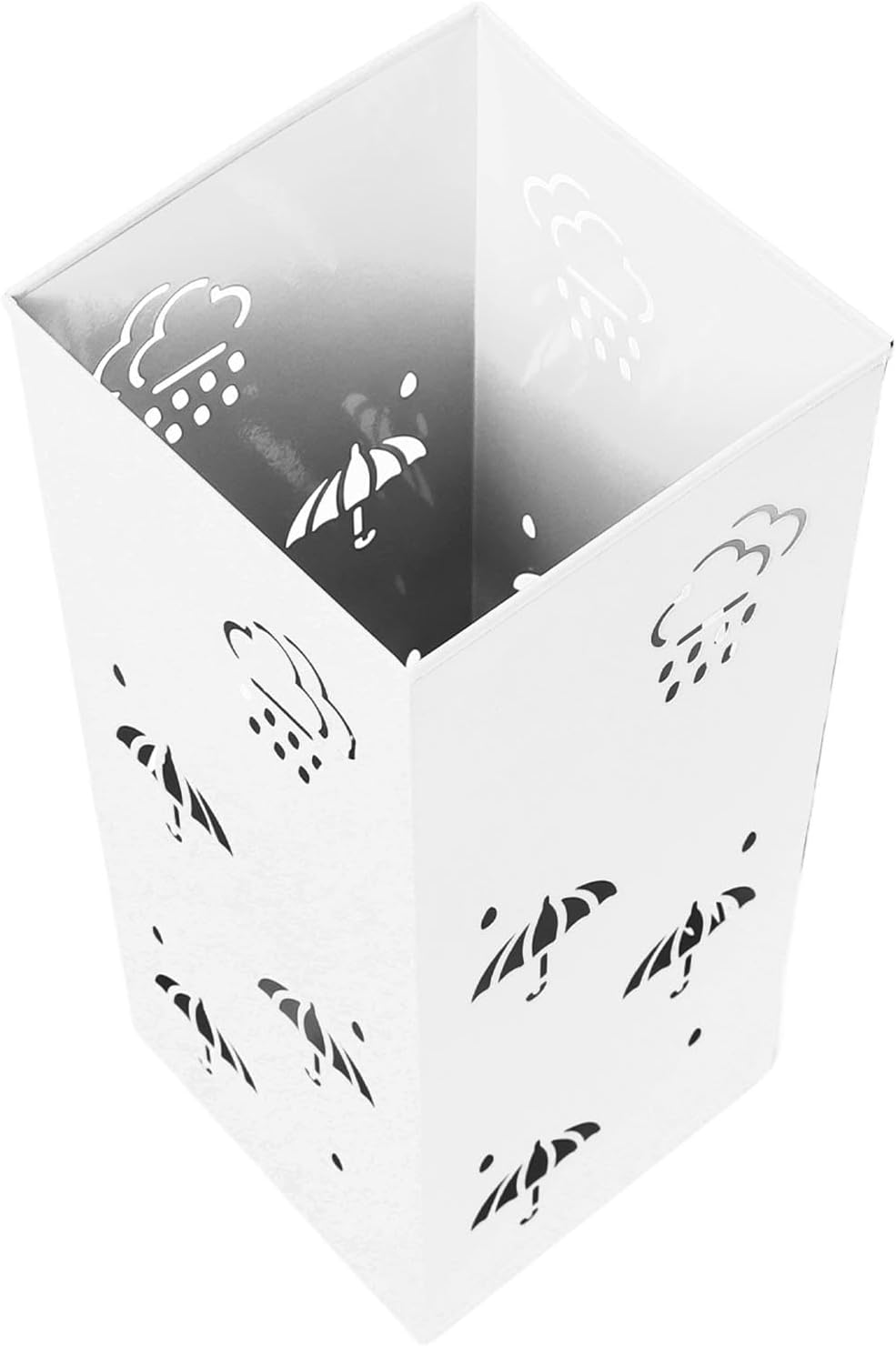 CCYLEZ Metal Umbrella Holder, Rustproof Exquisite Auspicious Clouds Metal Umbrella Stand Hollow Design for Home for Office (White)