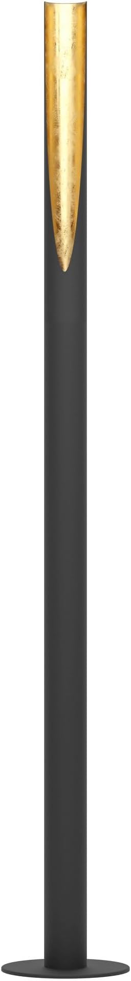 Eglo Barbotto 1-Flame Floor lamp, Steel Rod Light, Black and Gold Colours | GU10 socket, incl. foot switch [Energy Class F]