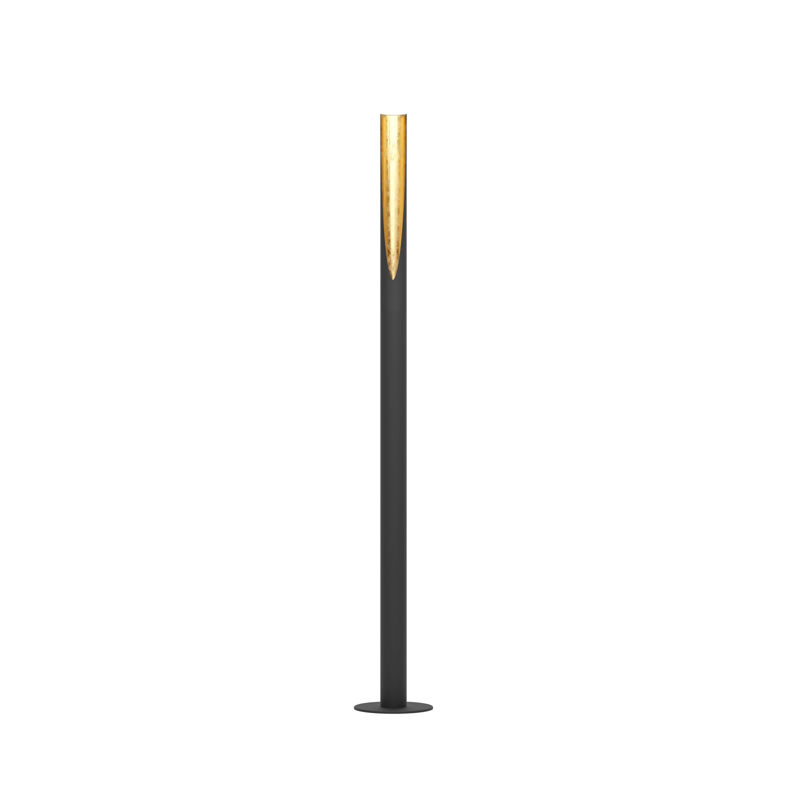 EGLO Stehlampe Barbotto, Eck Standleuchte Stablampe | aus Metall in Schwarz und Gold, GU10 Fassung, inkl. Trittschalter