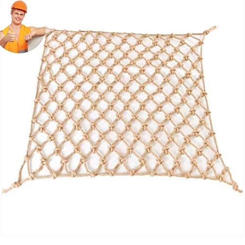 Malla Decorativa de cáñamo de Yute, Malla de Hilo de Yute para Estudiantes Estudiantes de Ejercicio Red de Cuerda de cáñamo Retro Jardín Bundling Net Park Red Decorativa Red de Porche Net (T