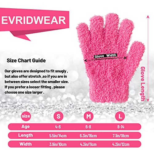 Evridwear Kids Winter Gloves, Fluffy Stretchy Warm Winter Gloves for Kids, Boys & Girls Outdoors Playing, Go to School3