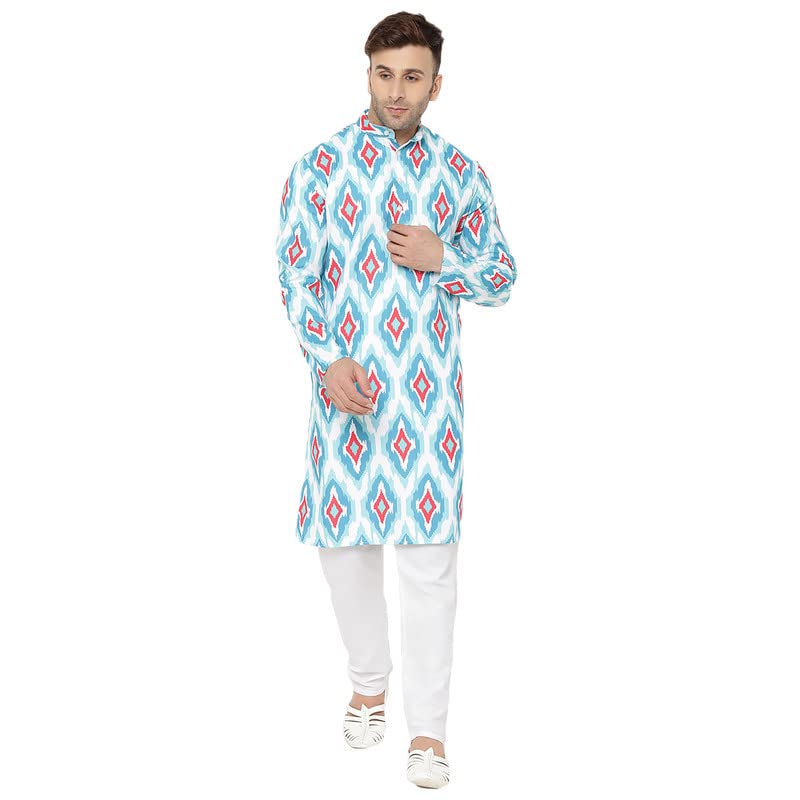 Image of hangup men's kurta pyjama set, Color Orange, Size 38 (K122KurtaSet)