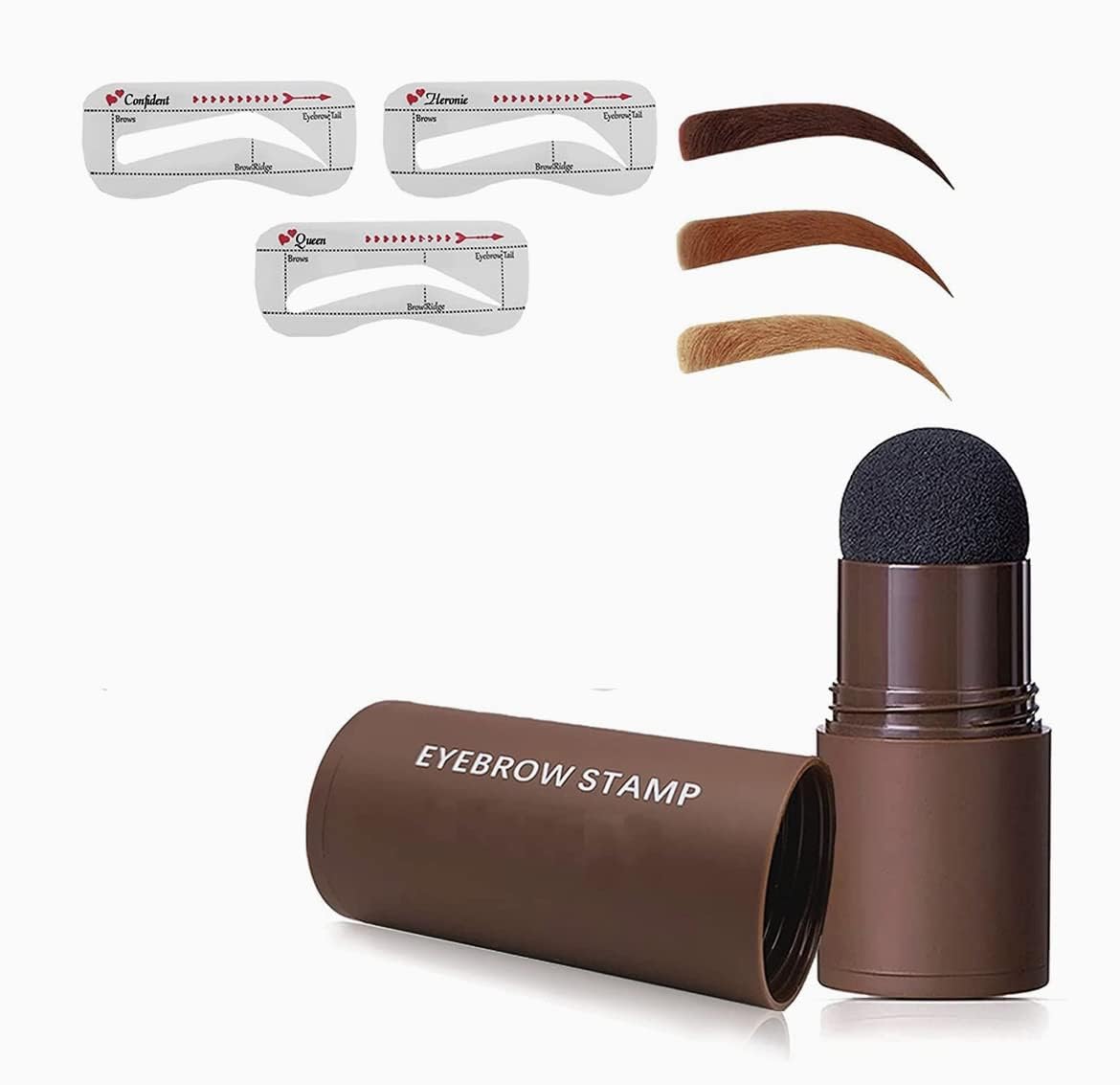 Glowhouse Hairline Powder Hair Shading Sponge Pen Hairline Shadow Powder Stick Quick Root Touch Up Waterproof Hair Root Concealer for Paired With 2 pairs of eyebrow stamp Brown