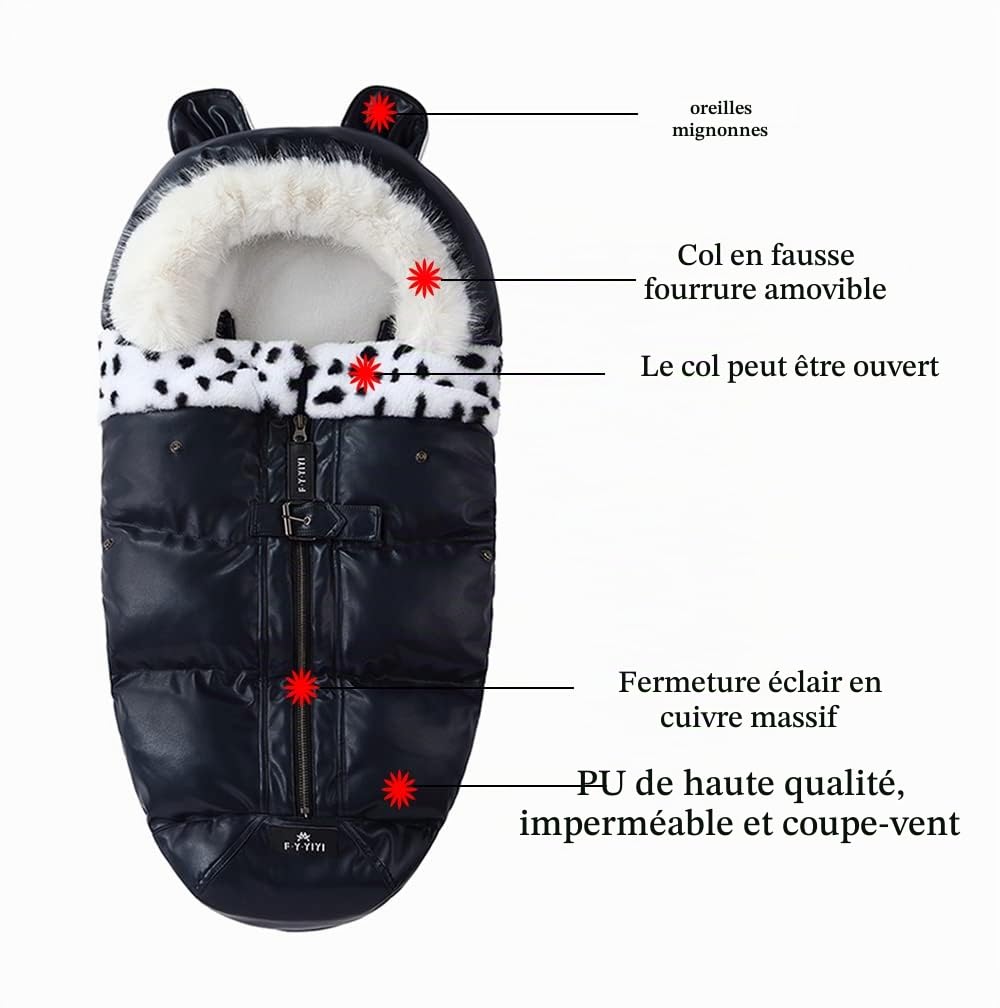 D'hiver Chancelières Universelle pour Poussettes,Accessoire Poussette,Sac de Couchage Bébé Hiver Chaud,Coupe-Vent, Imperméable, Résistant au Froid, Lavable (Kaki)