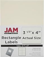 Vista 7 de Etiquetas de dirección de envío JAM PAPER - Grandes - 3 1/3 x 4 - Marfil - 120/Paquete
