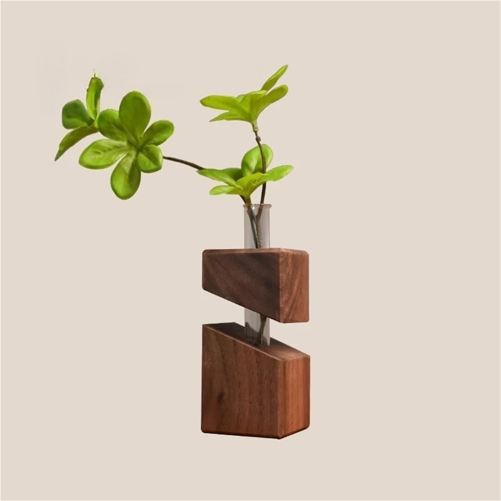 Wandvase Geometrische Wandvase aus massivem Holz
