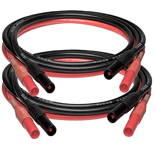 Image of CNCESS CESS-216 Safety Banana Plug Male to Male Digital Multimeter Test Leads, 12 Gauge Silicone Wire, 2 Pairs