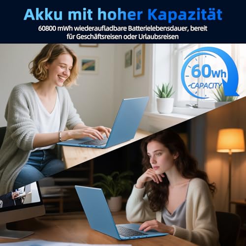 Liuord Laptop 18,5 Zoll 16GB RAM 256GB SSD, AI Unterstützung Notebook Core i3 (bis zu 3,9 GHz), 8000mAh Akku, Win 11, WiFi 6… – Ansicht 6