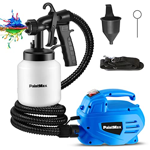 Paint Sprayer 650W High Power HVLP Spray Gun with 3 Patterns & 800ML Detachable Container Paint Sprayer for House Painting Home Interior and Exterior Furniture Fence Walls Cabinet Ceiling