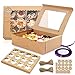 scatole per cupcake,15 pezzi Scatola per torta in Carta Kraft Contenitore Cupcakes Confezione Regalo Set Pirottini per Dolcetti Biscotti e Pasticcini,Scatola per imballaggio in cartone a Cottura