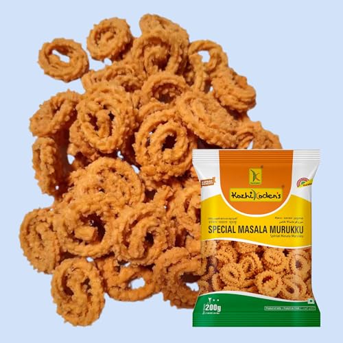 Image of KOZHIKODEN'S Assorted Murukku Combo Pack | 5 Flavors | Masala, Tomato, Palak, Ragi & Butter Murukku | 1 kg (Each 200g) | Authentic South Indian Snack | Fresh Chakli