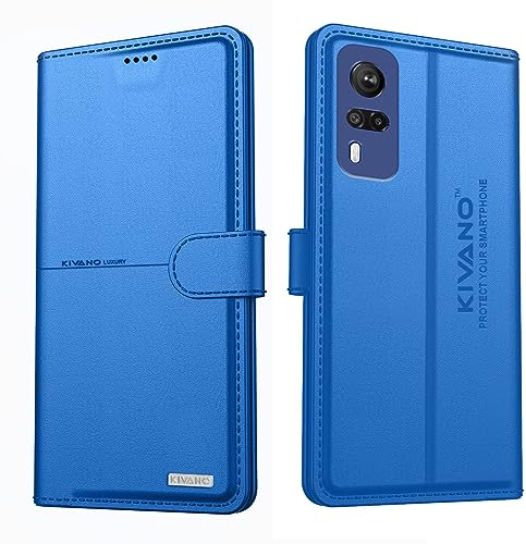 Image of KIVANO Compatible with Vivo Y51 (2020) / Vivo Y53s / Vivo Y31 / Vivo Y51A Flip Cover | Leather Finish | Inside Pockets & Inbuilt Stand | Shockproof Wallet Style Magnetic Closure Back Cover Case