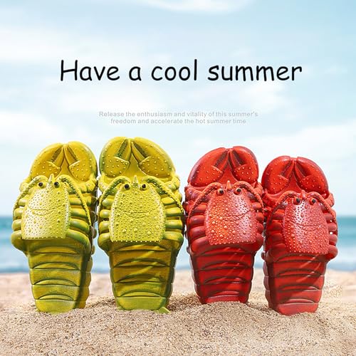 Image of JOYEAR Lobster Flip Flops - Slipper & Slide Pool Beach Shower Shoes in Deep Red