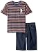 U.S. Polo Assn. Baby Boys' 2 Piece Striped V-Neck T-Shirt and Denim Short Set