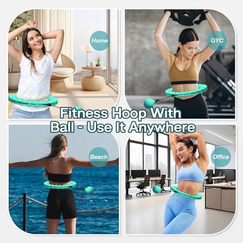image for ZIBTREK Weighted Hula Infinity Fitness Hoop for Adult Weight Loss, 2 i
