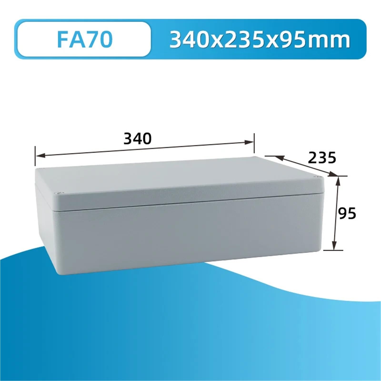 Uszczelniona puszka z odlewu aluminiowego, wodoodporna metalowa puszka przyłączeniowa zewnętrzna, obudowa przemysłowa z odlewu aluminiowego (FA70 340x235x95mm)