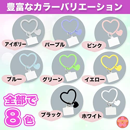 CLOGRATIA スマホ ストラップ 手首 シリコン リング ハート 挟むだけ ハンドストラップ 落下防止 韓国 (ハート ホワイト)