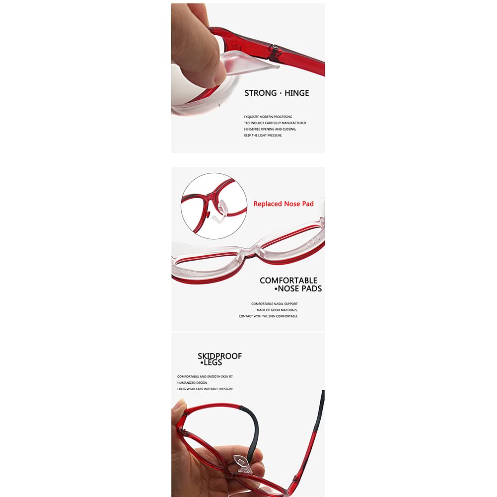 RICCIE Gafas de Lectura HD Anti luz Azul para Mujer, 1,56 Lentes de Resina asférica Gafas antipolen/antiarena dioptrías +1,0 a +3,0,03,+3.0