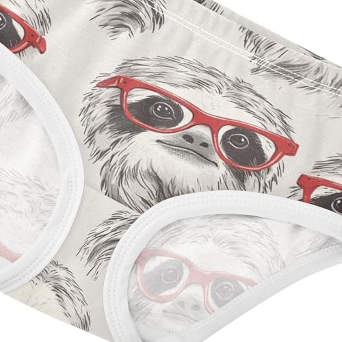 Wusikd Sloth Sunglasses Girls' Underwear Cotton Girls Briefs Soft Toddler Underwear 2T4