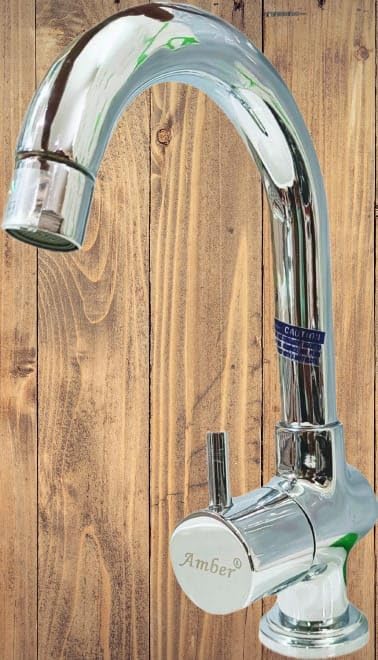 Image of Amber Heavy SWAN Neck Pillar TAP for WASH Basin with Brass NUT /Brass Pillar TAP / 7years warrenty / 3 /4 spendal (Disk)