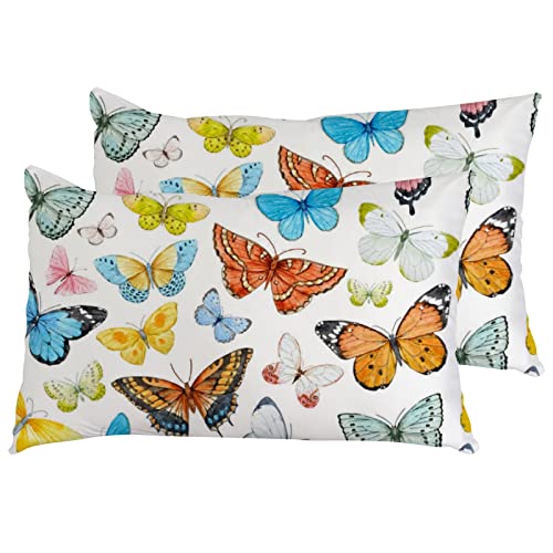 Xollar Pillow Shams Set Of 2 Standard Size, Colorful Butterflies Decorative Bedding Pillowcase Throw Pillow Cover For Sofa Zipper Closure, 20 X 26 Inch #TOP24