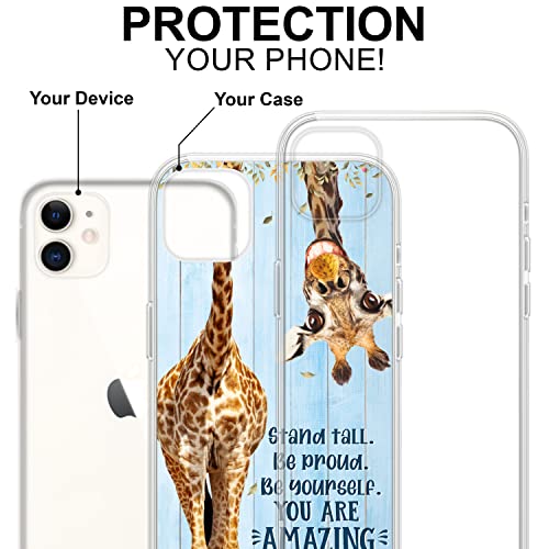 Koixa Cute Giraffe Cell Phone Covers Flower Animal Print Case You Are Amazing Giraffe Birthday Gifts For Women Scratch Resistant Cover Compatible With Iphone 11 #TOP5