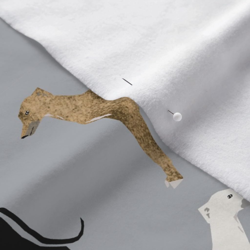 Spoonflower Fabric - Greyhounds Dogs Greyhound Colors Dog Breeds Breed Large Pet Portrait Printed on Polartec(R) Fleece Fabric by The Yard - Sewing Blankets Loungewear and No-Sew