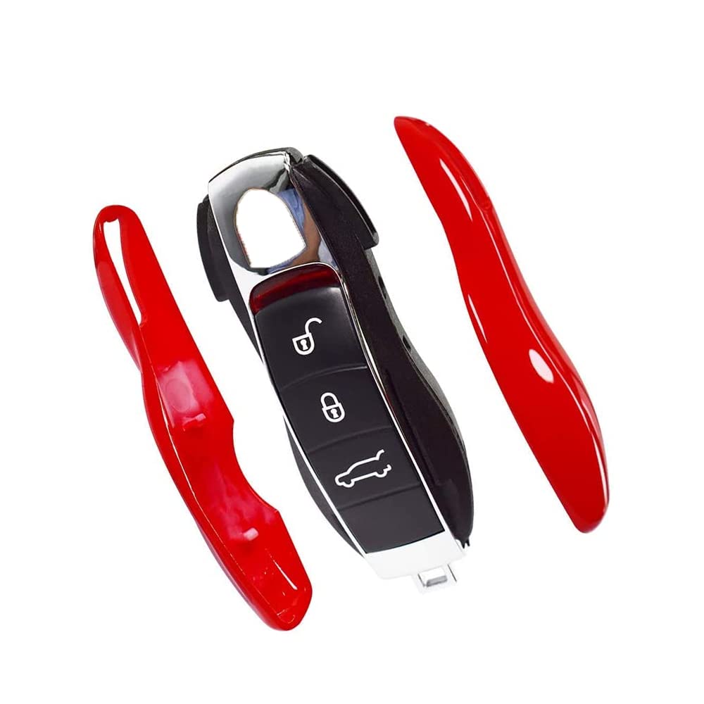 Protection Clé Voiture HIBEYO Coque De Clé Porsche - Protection En ABS - Compatible Macan, 911, Taycan, Cayenne - Avec Porte-Clés Fibre Carbone