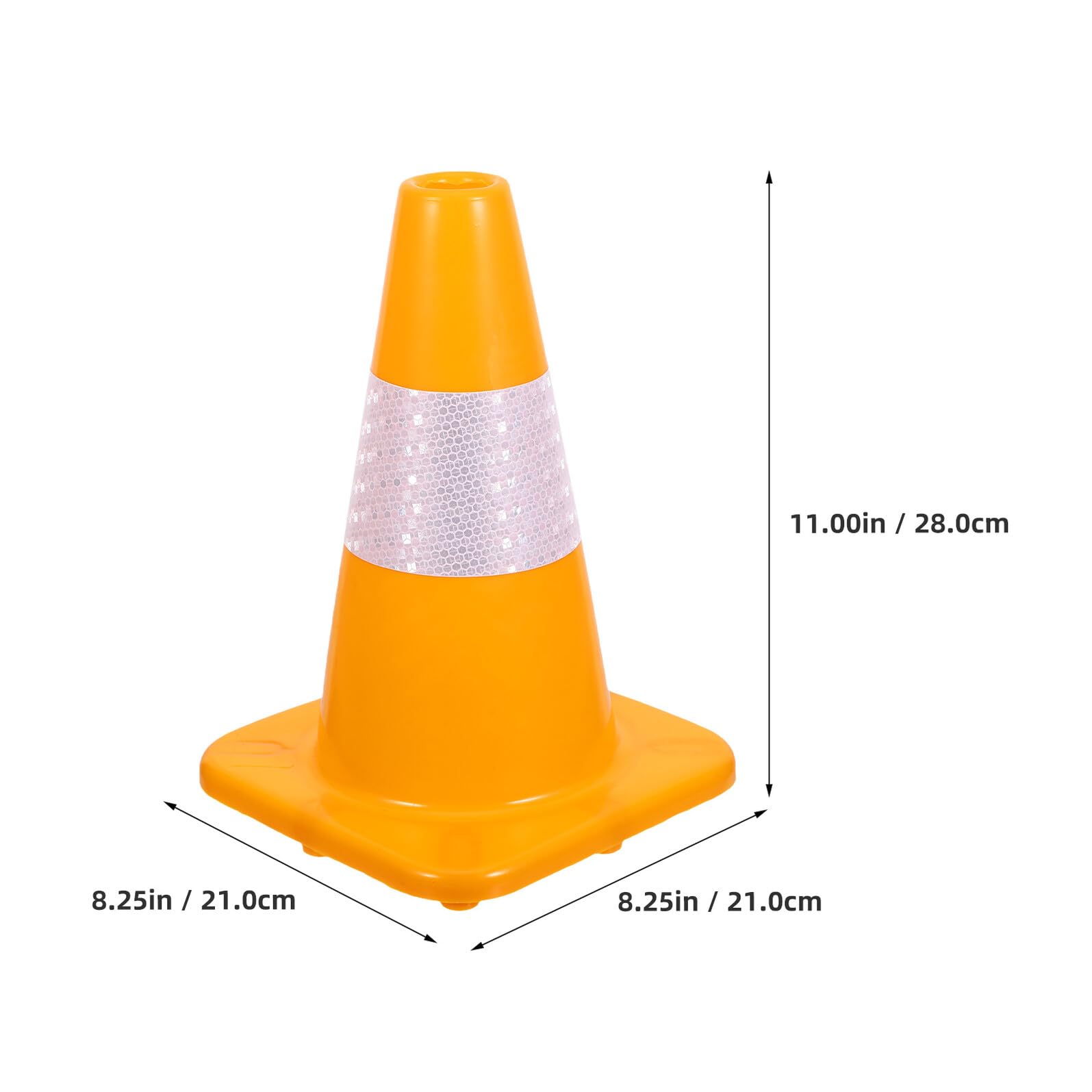 Cono de Tráfico de Seguridad 3 Piezas Plástico Amarillo 30 Cm | Apilables y Ligeros, Señal de Forma Cónica, para Proyectos y Aparcamiento