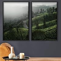 2 Piece Framed Canvas Wall Art Greenlands Canvas Prints Home Artwork Decoration for Living Room,Bedroom - 16