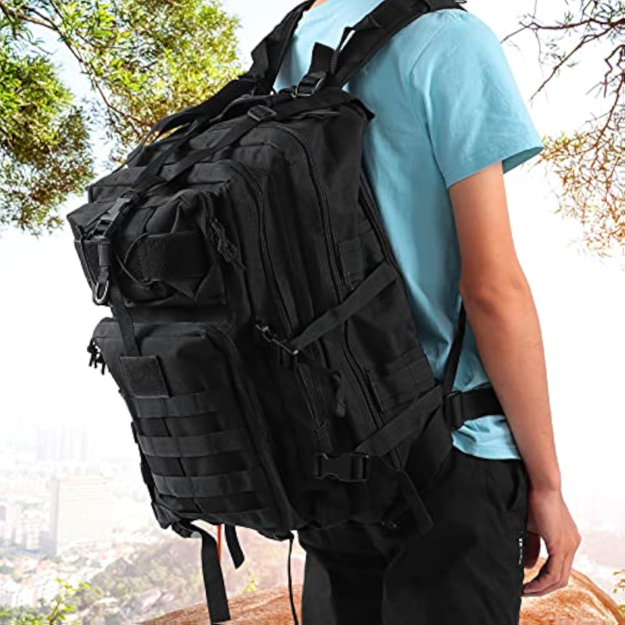Waterproof Sport Backpack for Camping and Travel, Black