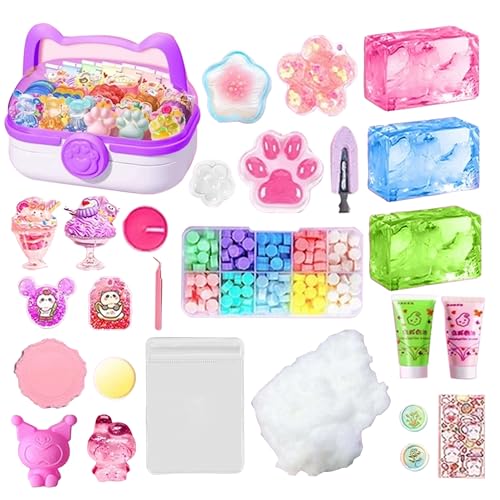 スクイーズ手作りキット DIY ストレス解消 柔らかい 子供 大人 原液 スクイーズレジン 握る ふわふわ玩具 プレゼント 手芸セット (4号セット)