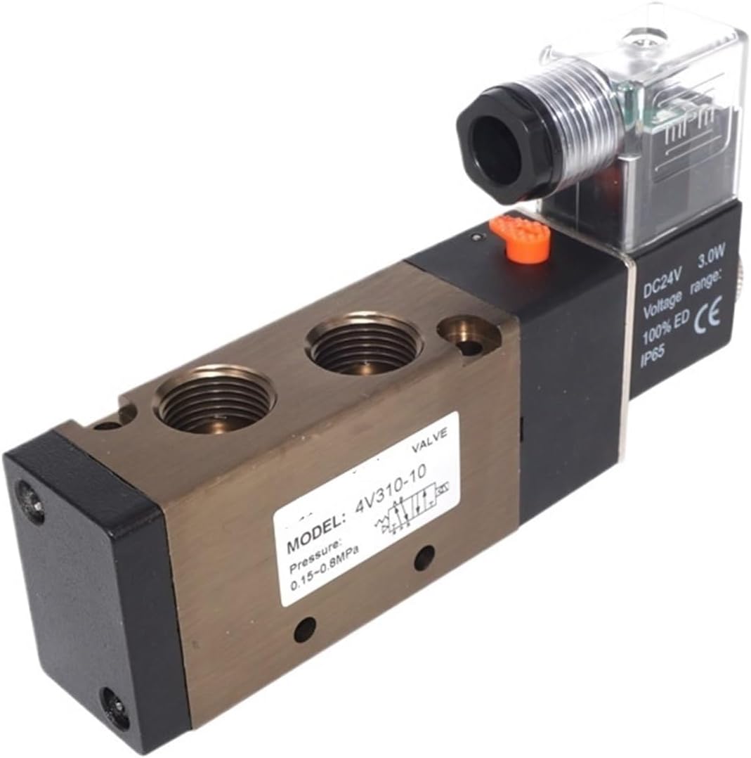 1PCS 4V310-10 solenoid valve air control valve 3/8" 2-position 5-port 2/5-way 12V DC 24V DC 110V 220V AC(12mm fittings,4V310-10 AC110V)