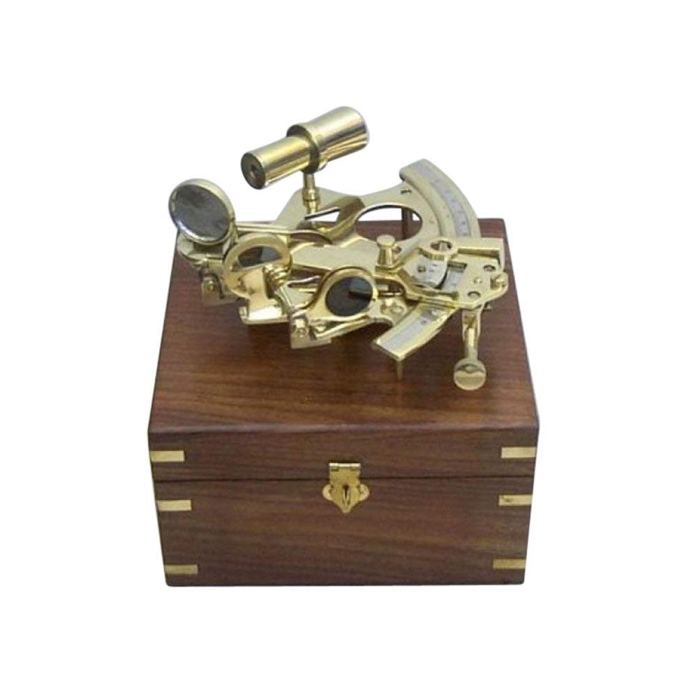 Sextant, Coffret En Bois - Décor Nautique