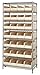 Quantum Storage Systems WR8-463 Stackable Shelf Bin Wire Shelving System with, 28 x Model SSB463 Bins, Ivory, 8 Shelves, 18" Length, 36" Width, 74" Height