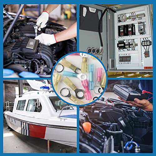 620Pcs Heat Shrink Wire Connectors-5 Colors / 10 Sizes Electrical Connectors-Waterproof Marine Automotive Terminals Kit-Ring Fork Hook Spade Butt Splices #TOP6