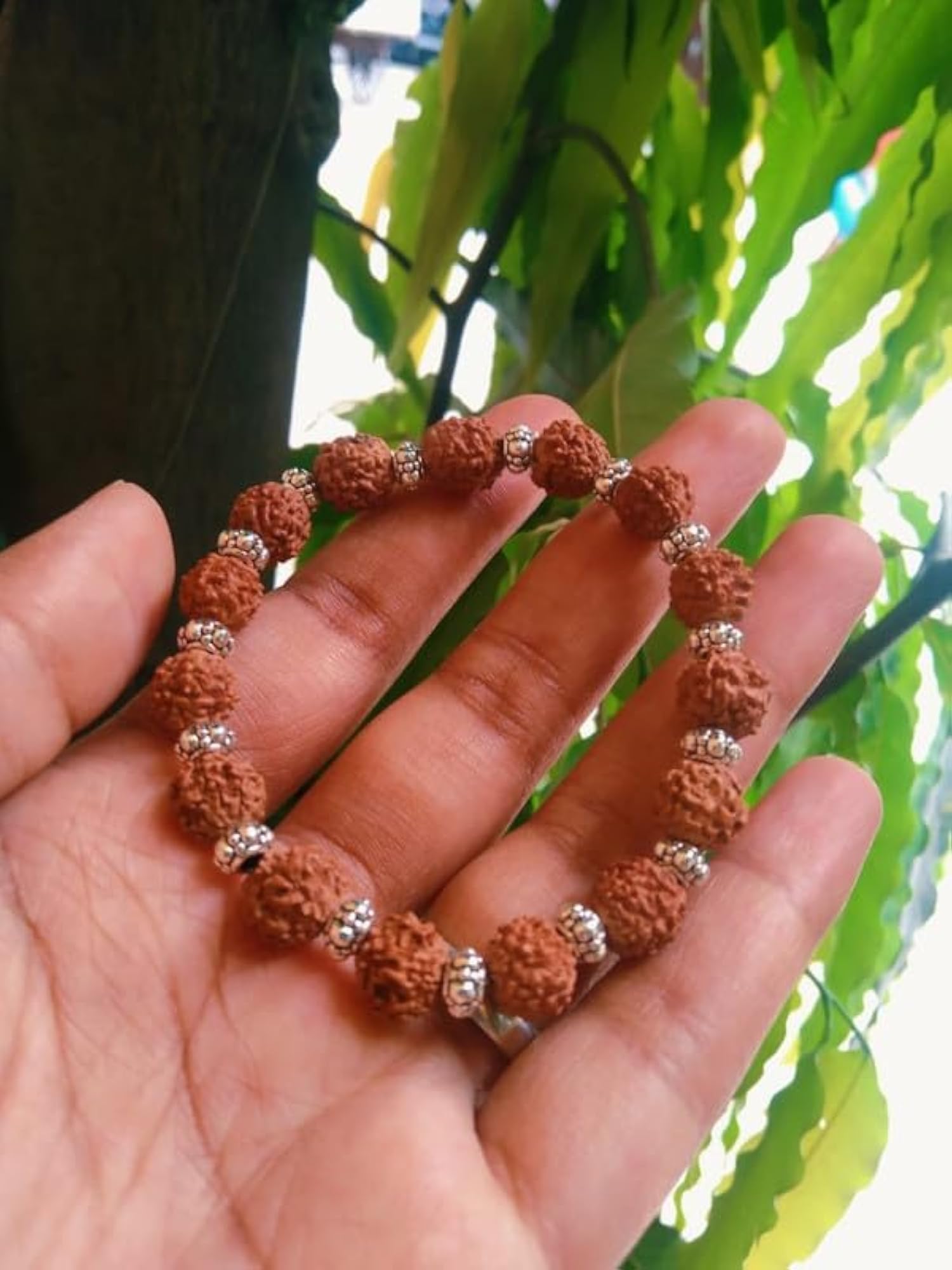 Nepali Handmade Elastic Oxidised Rudraksha Bracelet
