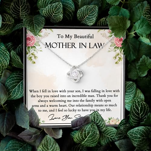 To My Mother In Law Necklace, Mothers Of The Groom Necklace, Mother In Law Wedding Gift From Bride, Mothers Of The Groom Gifts From Son, Christmas Birthday Wedding Gift For Mom In Law3