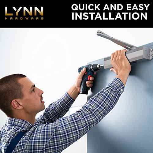 Lynn Hardware Light/Medium Duty Residential/Light Commercial Door Closer - Dc5003 Surface Mounted, Cast Aluminum Door Closer, Adjustable Closing, Grade 2 & Ul 3 Hour Fire Rated - Us26D Aluminum #TOP3