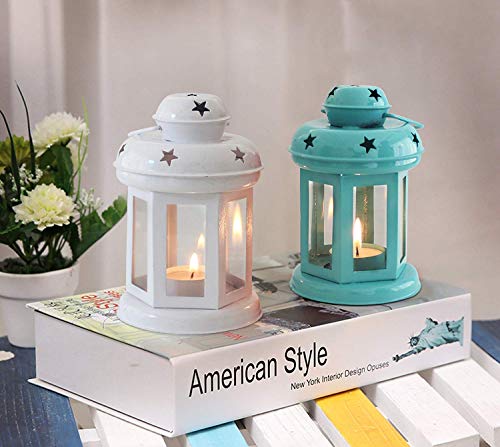 Image of TIED RIBBONS Set of 2 Hanging Lantern Tealight Candle Holder for Table Decoration - Decorations Items for Home Decor Office (Red and Yellow) - Decorations Items for Home Office - Gifts