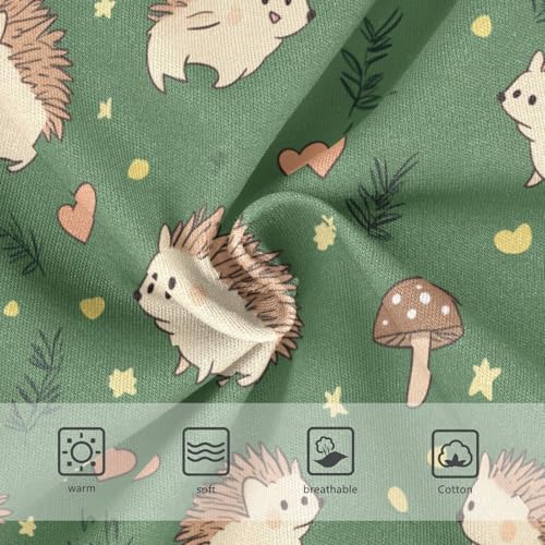 Wusikd Cute Hedgehogs Girls' Underwear Cotton Mushrooms Girls Briefs Soft Toddler Underwear 2T3